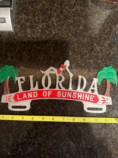 Vintage Florida "Land of Sunshine" License Plate Topper