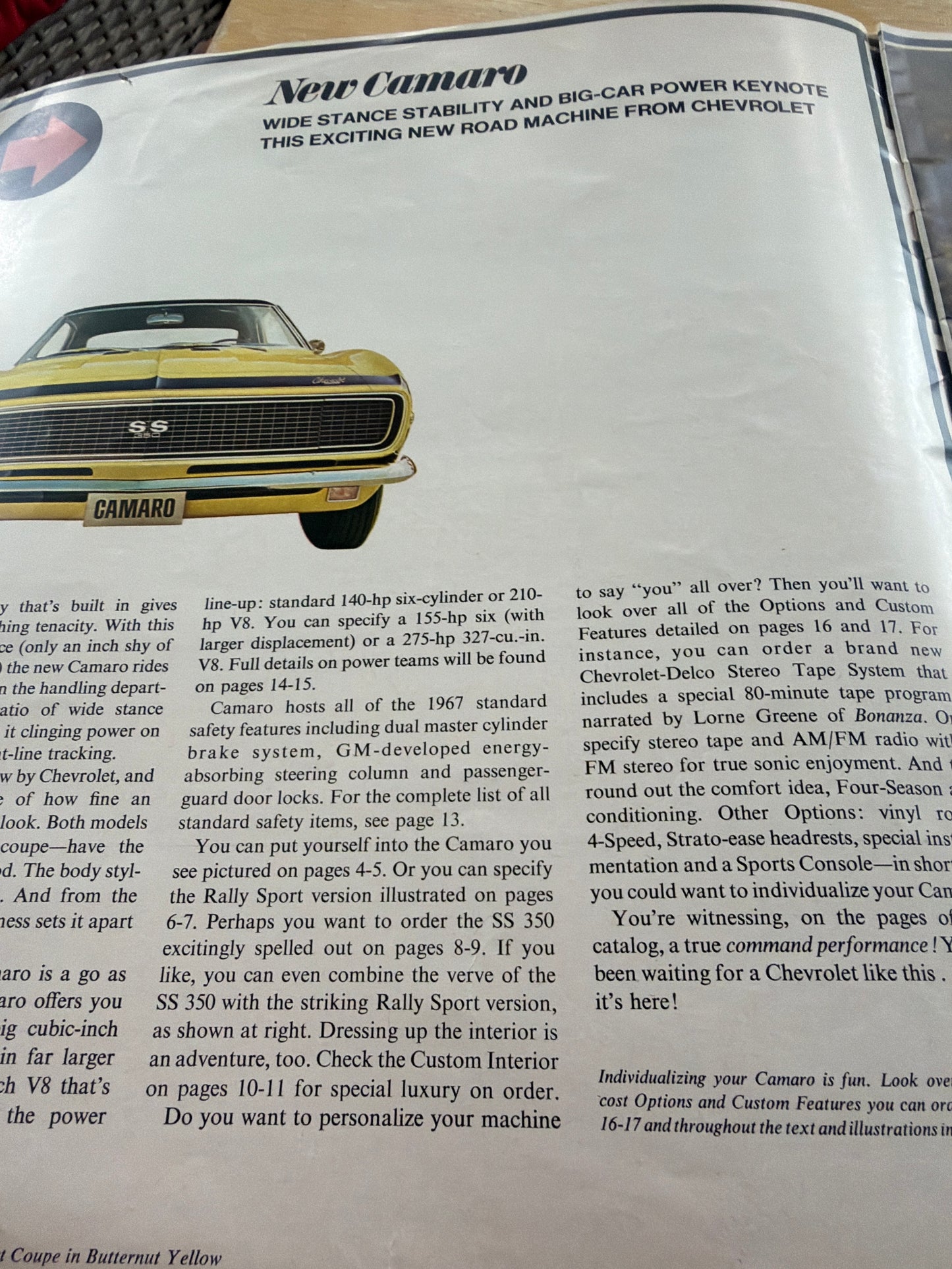 Vintage Chevrolet Camaro Full Line brochure SS Ect