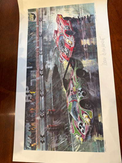 Vintage Porsche Lemans 1970 Ltd Ed # Print Signed Gotschke & Hans Hermann