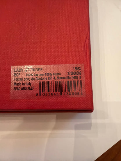 Ferrari Maranello SPA Leather Italian Pocket Purse