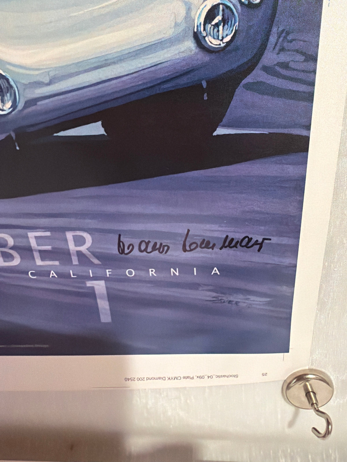 RARE Porsche Race Car Classic 2011 Hand signed H.Linge & H.Herrmann poster art proof