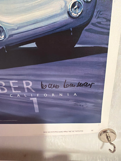 RARE Porsche Race Car Classic 2011 Hand signed H.Linge & H.Herrmann poster art proof
