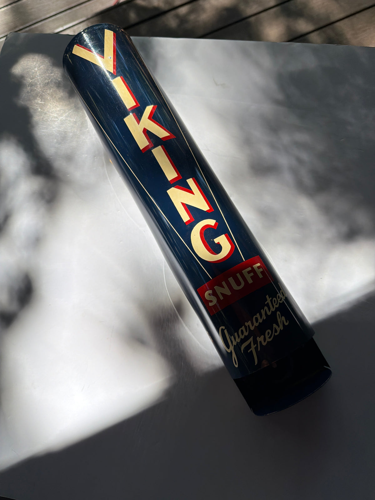 Original Vintage Viking Tin Snuff Dispenser