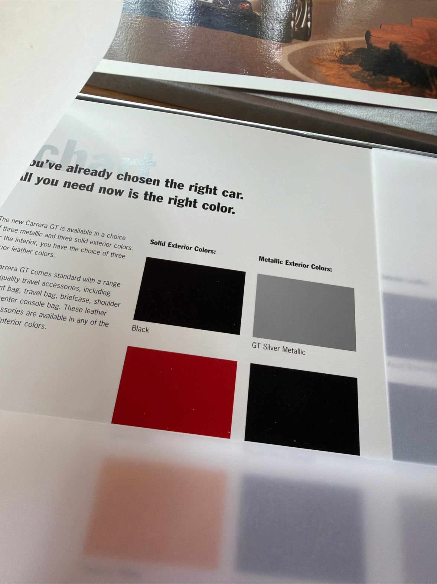 Very rare Porsche 2003 Carrera GT full hardbound brochure