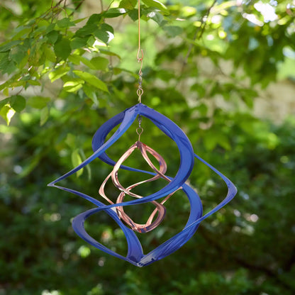 Copper & Blue Cosmix Garden Spinner – 14″